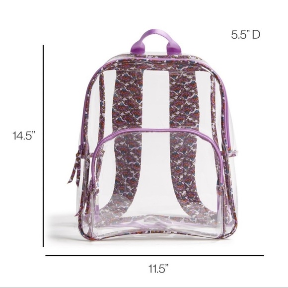 Transparent Backpack with Purple Floral Design main image 4